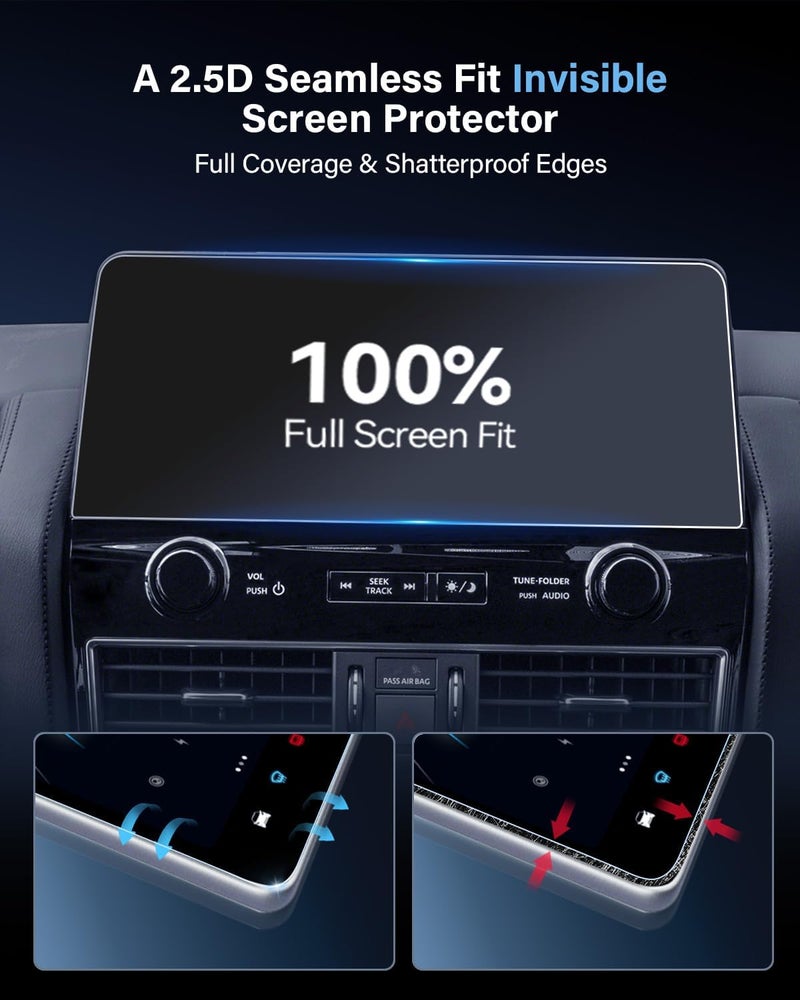WEIPIN For 2PCS 2021 2022 2023 2024 Nissan Armada 12.3 Inch Touchscreen High Clarity Screen Protector - Armada (S/SV/SL/Midnight Edition/Platinum) Accessories - Image 3